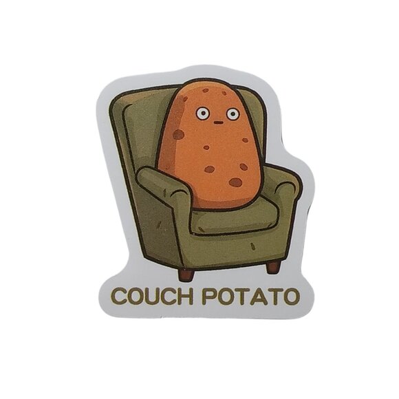 🎯 10 for $10 / Cute Couch Potato Small Sticker - Picture 2 of 2
